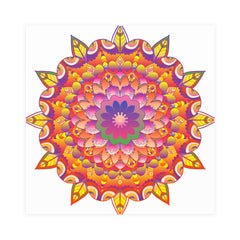 Vibrant Mandala Art Print - Colorful Flower Design Poster - Blululi