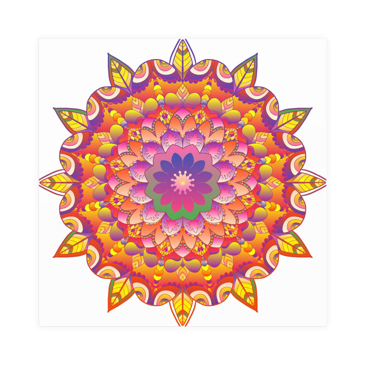 Vibrant Mandala Art Print - Colorful Flower Design Poster - Blululi