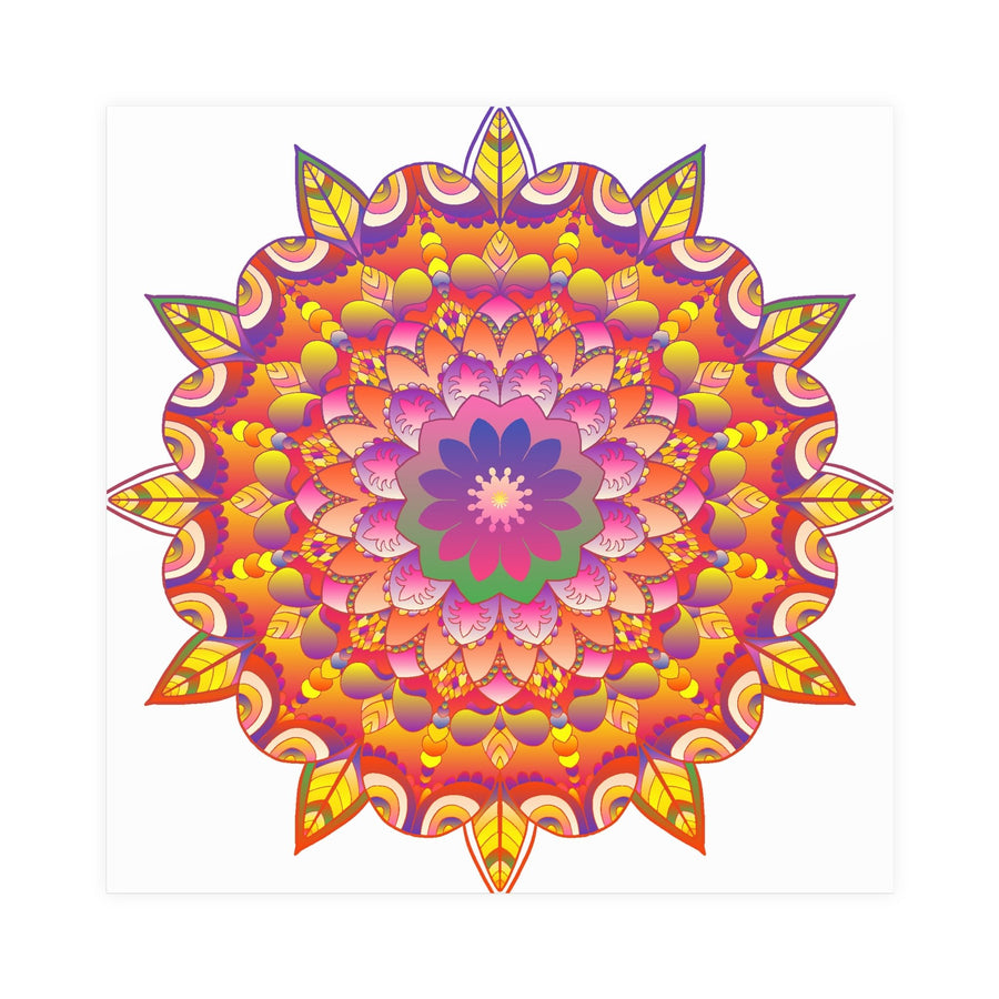 Vibrant Mandala Art Print - Colorful Flower Design Poster - Blululi
