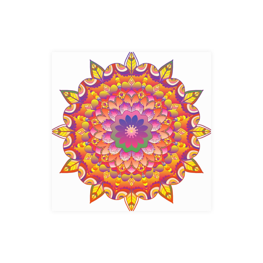 Vibrant Mandala Art Print - Colorful Flower Design Poster - Blululi