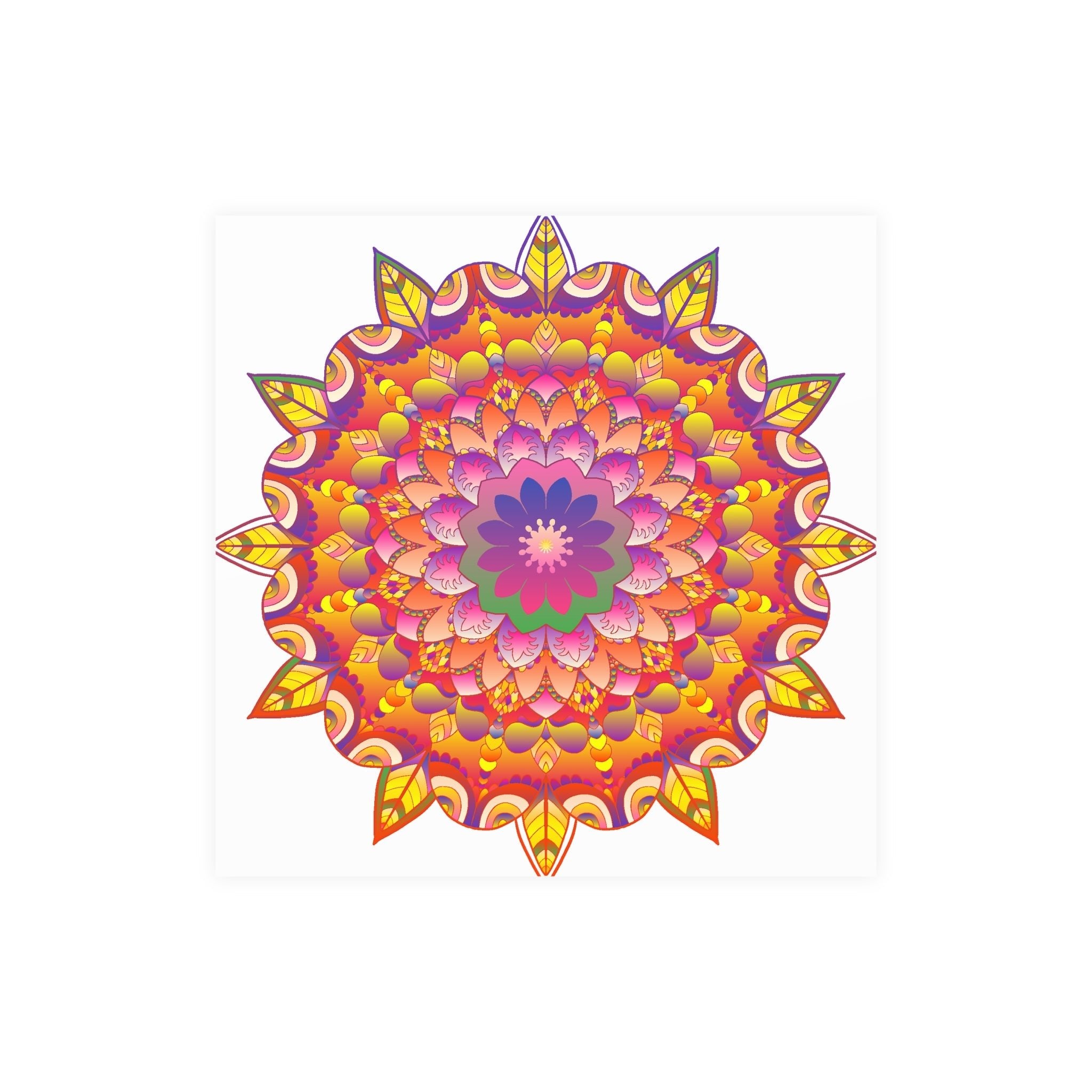 Vibrant Mandala Art Print - Colorful Flower Design Poster - Blululi