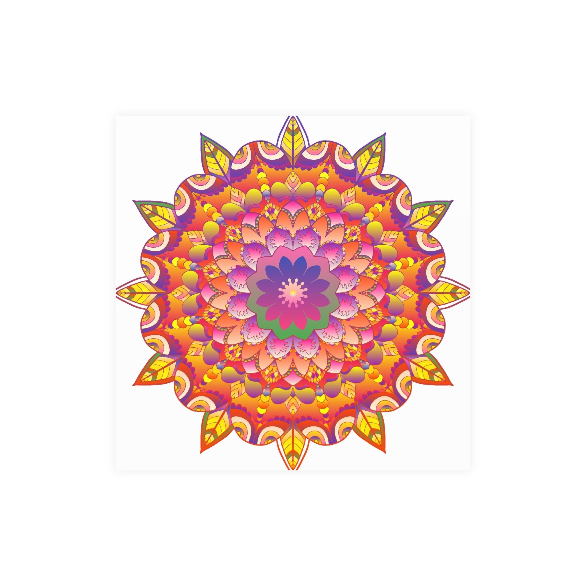 Vibrant Mandala Art Print - Colorful Flower Design Poster - Blululi
