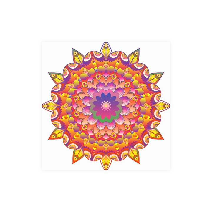 Vibrant Mandala Art Print - Colorful Flower Design Poster - Blululi