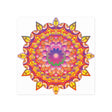 Vibrant Mandala Art Print - Colorful Flower Design Poster - Blululi