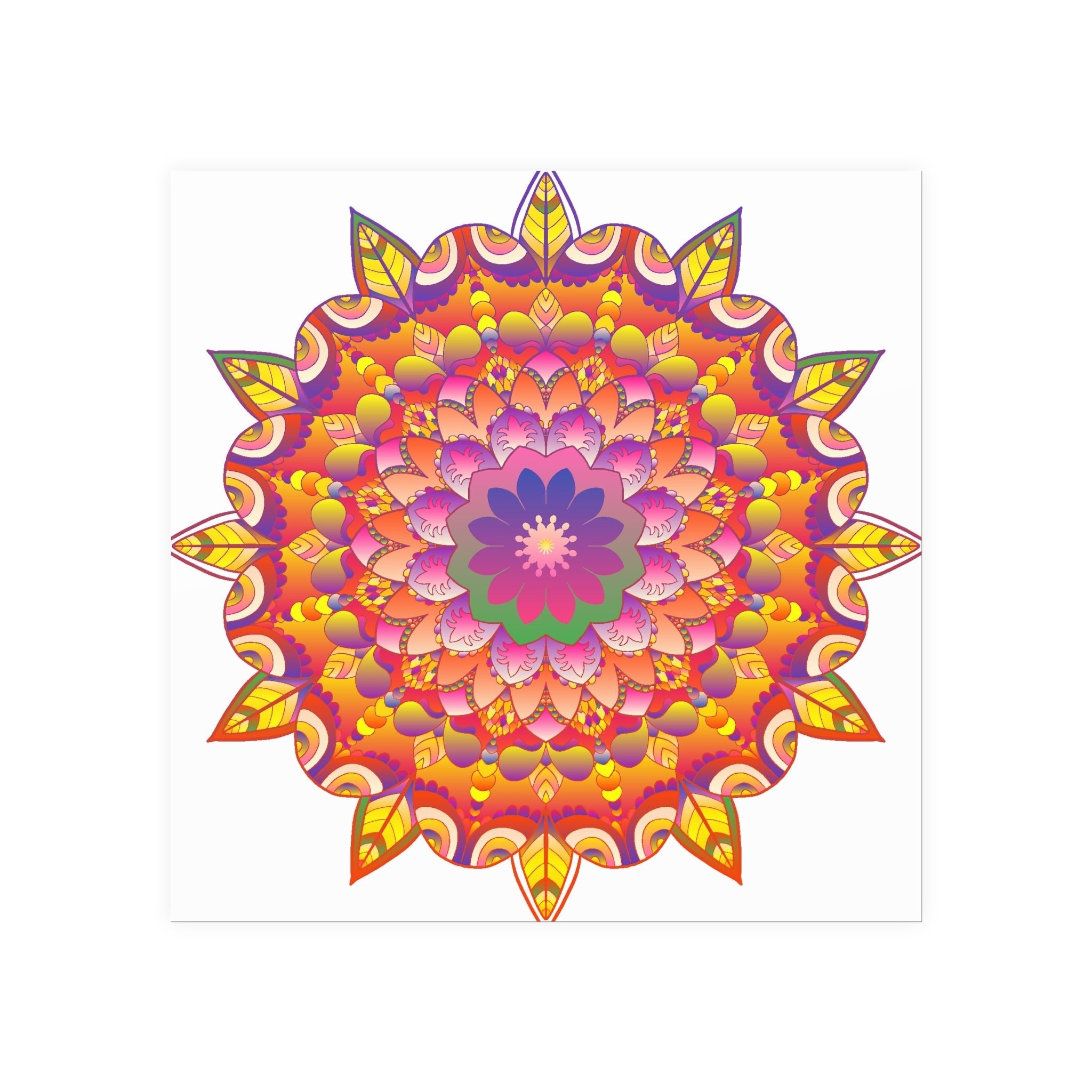 Vibrant Mandala Art Print - Colorful Flower Design Poster - Blululi