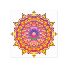 Vibrant Mandala Art Print - Colorful Flower Design Poster - Blululi