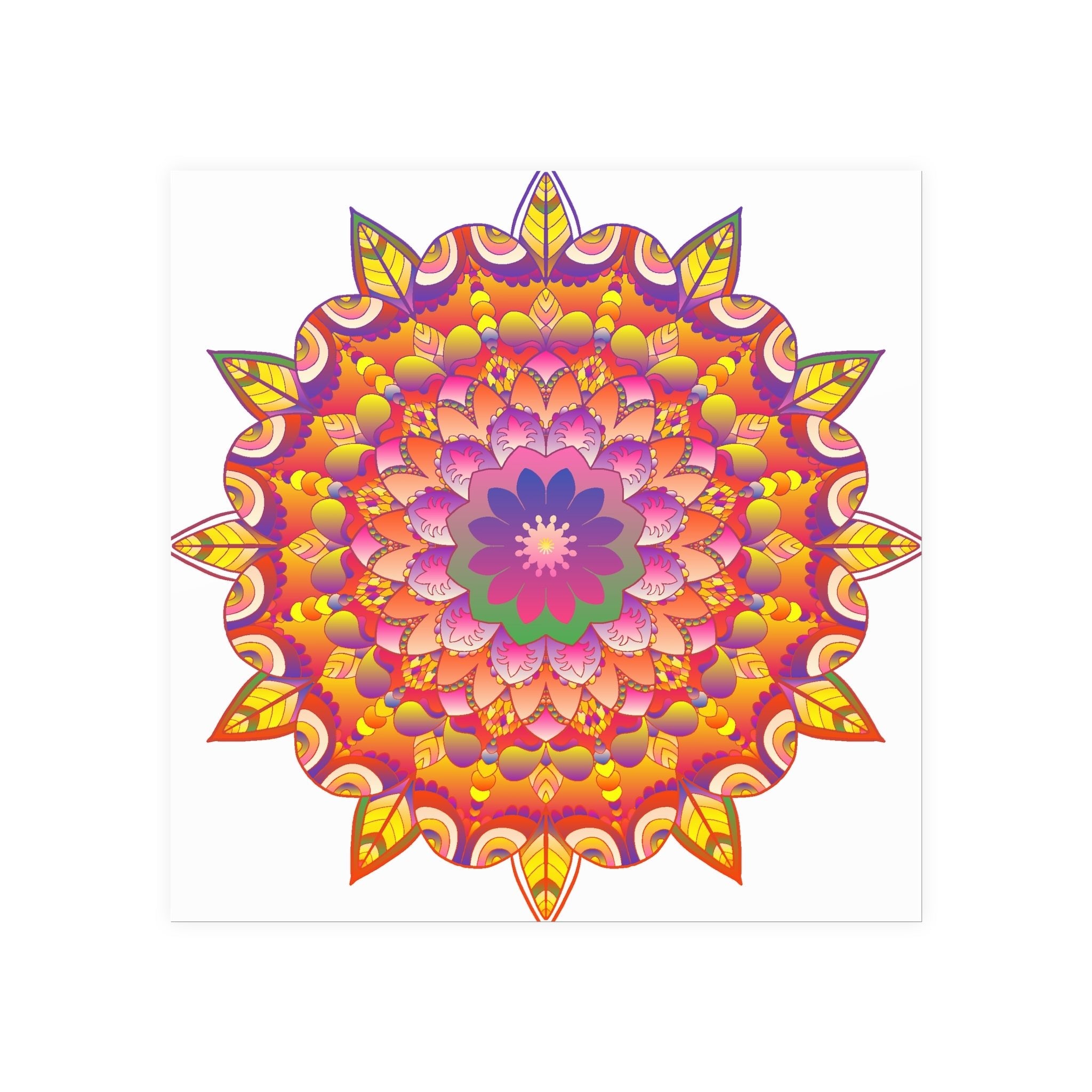 Vibrant Mandala Art Print - Colorful Flower Design Poster - Blululi