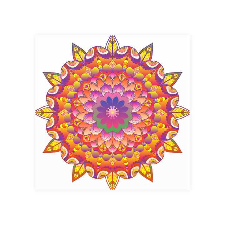 Vibrant Mandala Art Print - Colorful Flower Design Poster - Blululi