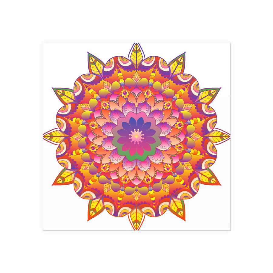 Vibrant Mandala Art Print - Colorful Flower Design Poster - Blululi