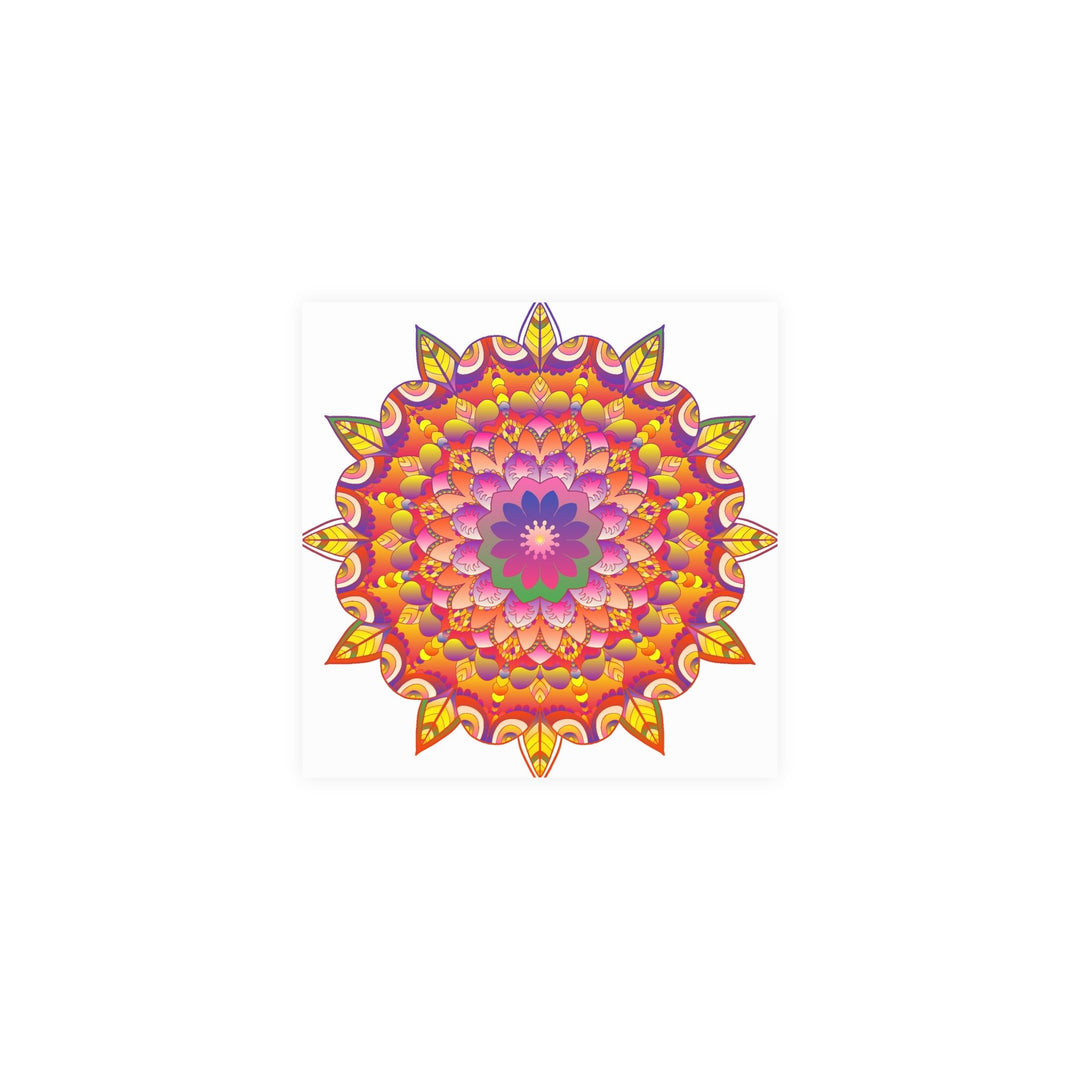 Vibrant Mandala Art Print - Colorful Flower Design Poster - Blululi