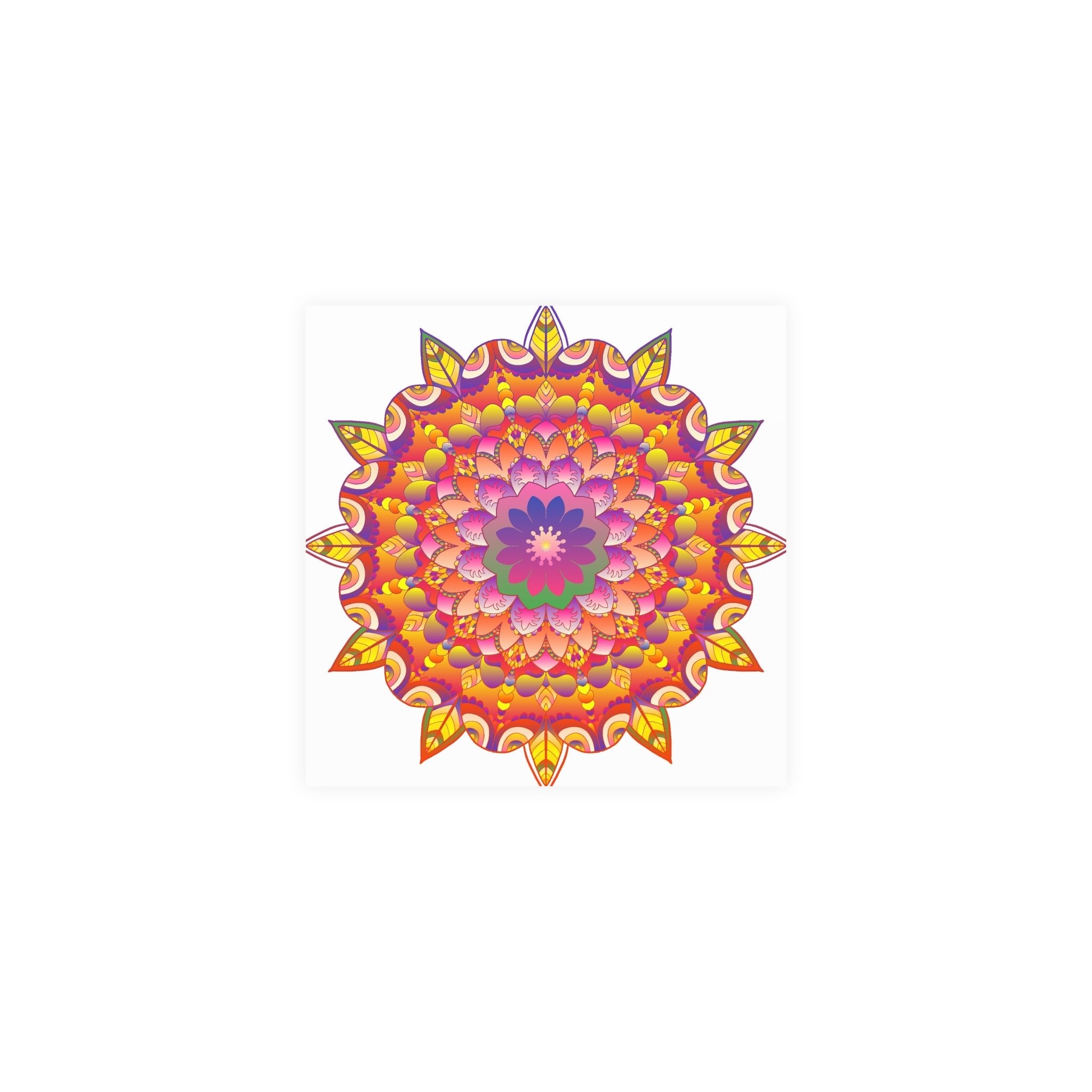 Vibrant Mandala Art Print - Colorful Flower Design Poster - Blululi