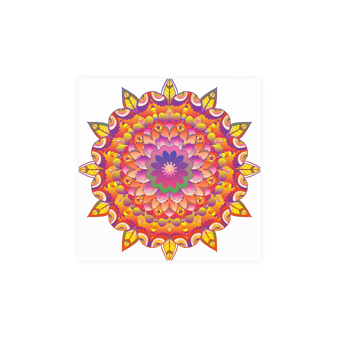 Vibrant Mandala Art Print - Colorful Flower Design Poster - Blululi