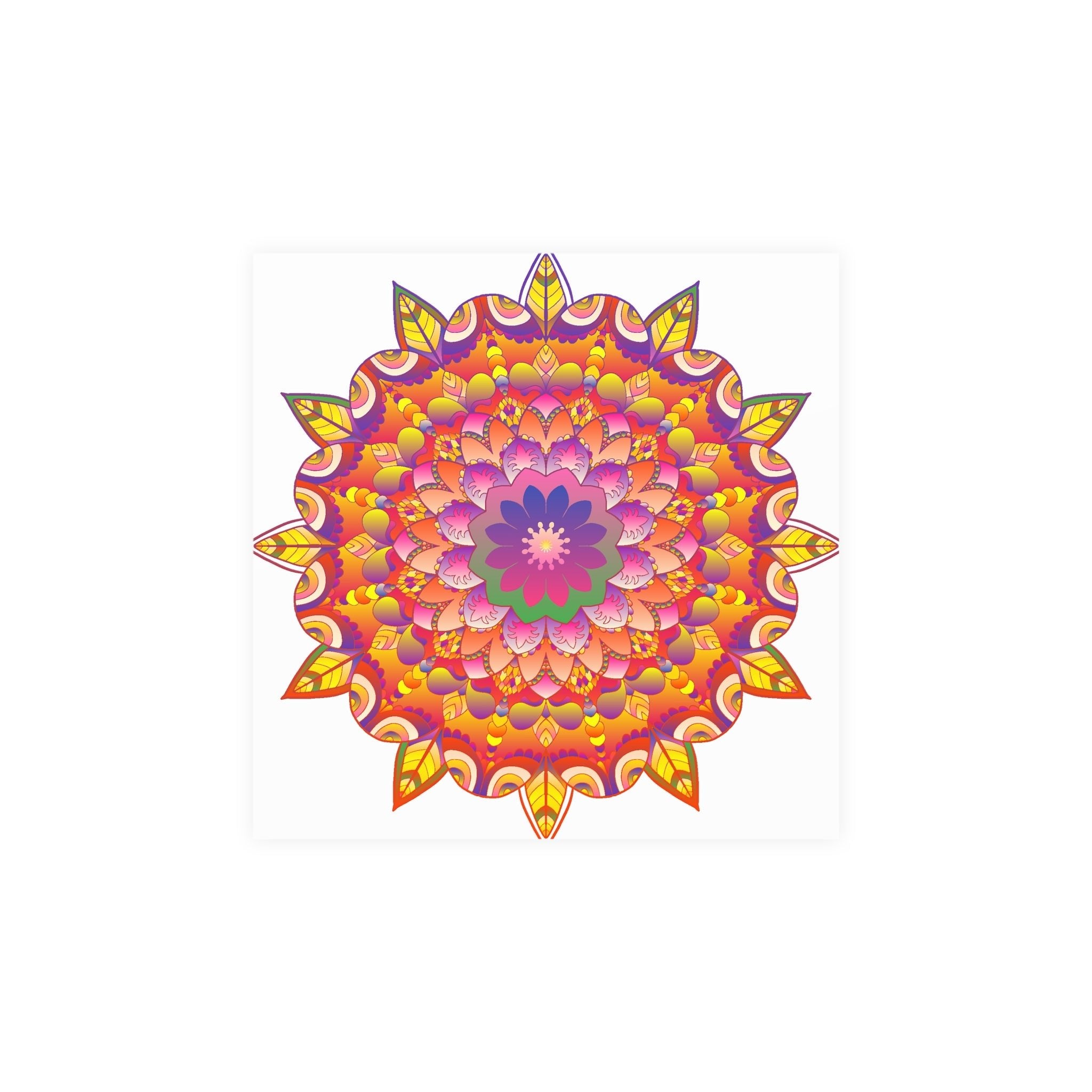 Vibrant Mandala Art Print - Colorful Flower Design Poster - Blululi