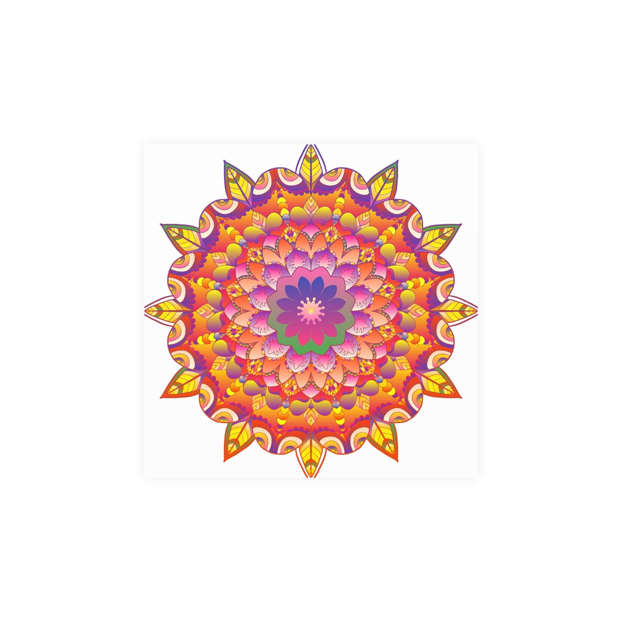 Vibrant Mandala Art Print - Colorful Flower Design Poster - Blululi