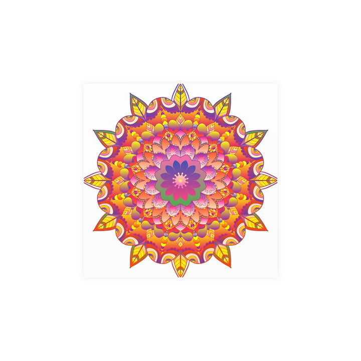 Vibrant Mandala Art Print - Colorful Flower Design Poster - Blululi