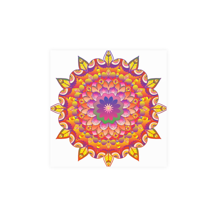 Vibrant Mandala Art Print - Colorful Flower Design Poster - Blululi