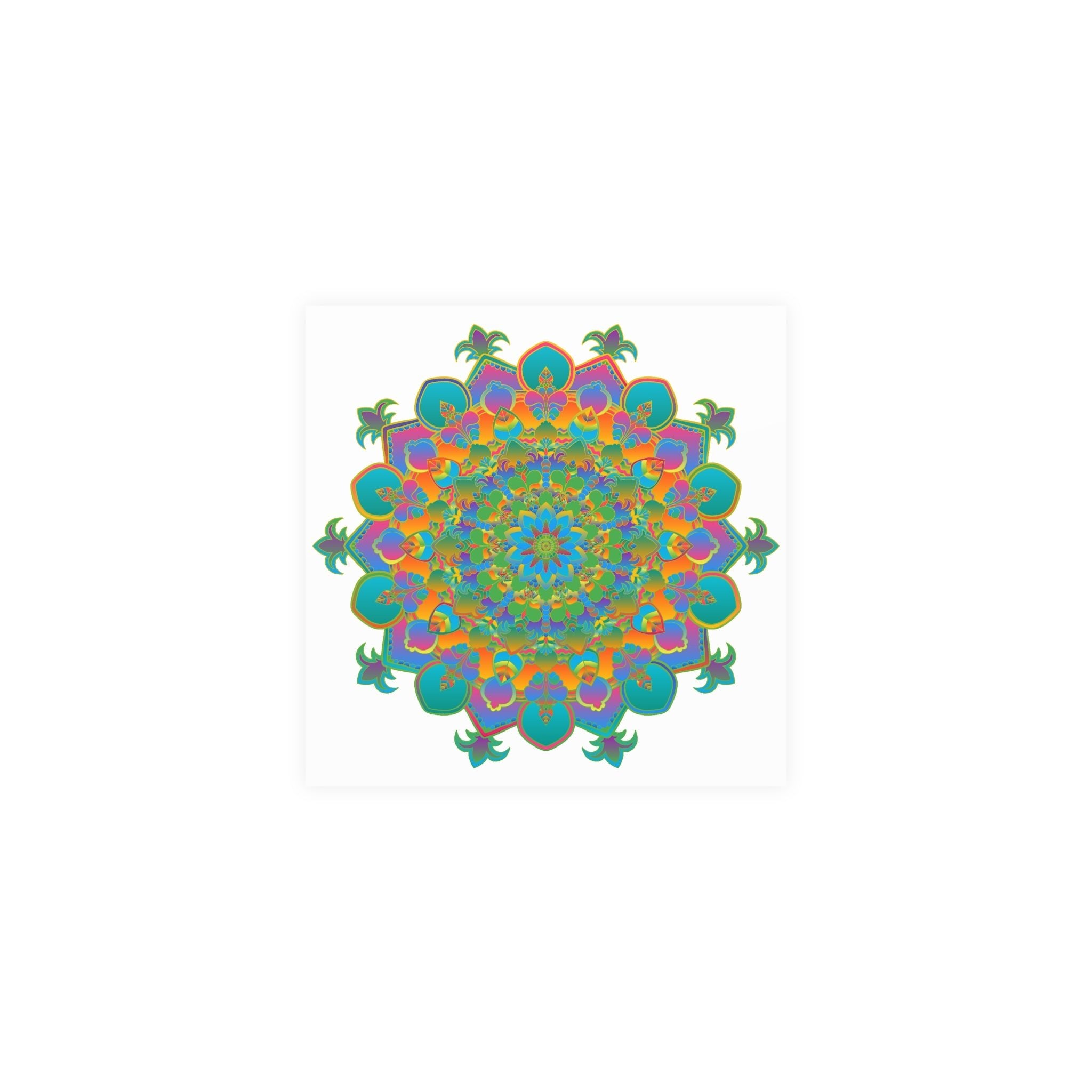 Vibrant Mandala Art Print - Colorful Geometric Design Poster - Blululi