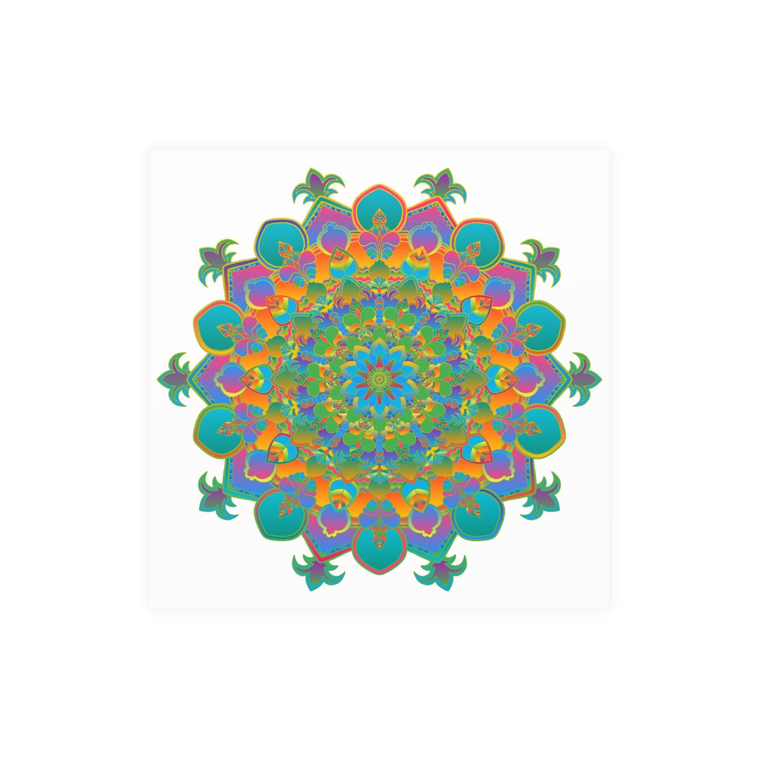 Vibrant Mandala Art Print - Colorful Geometric Design Poster - Blululi