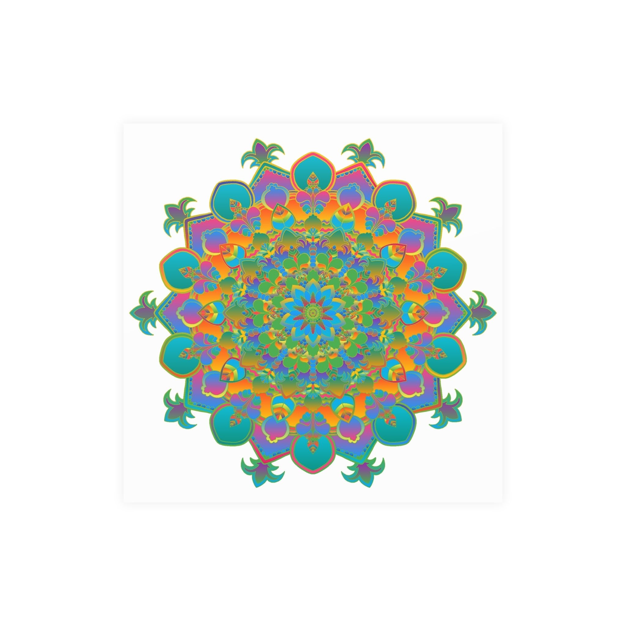 Vibrant Mandala Art Print - Colorful Geometric Design Poster - Blululi