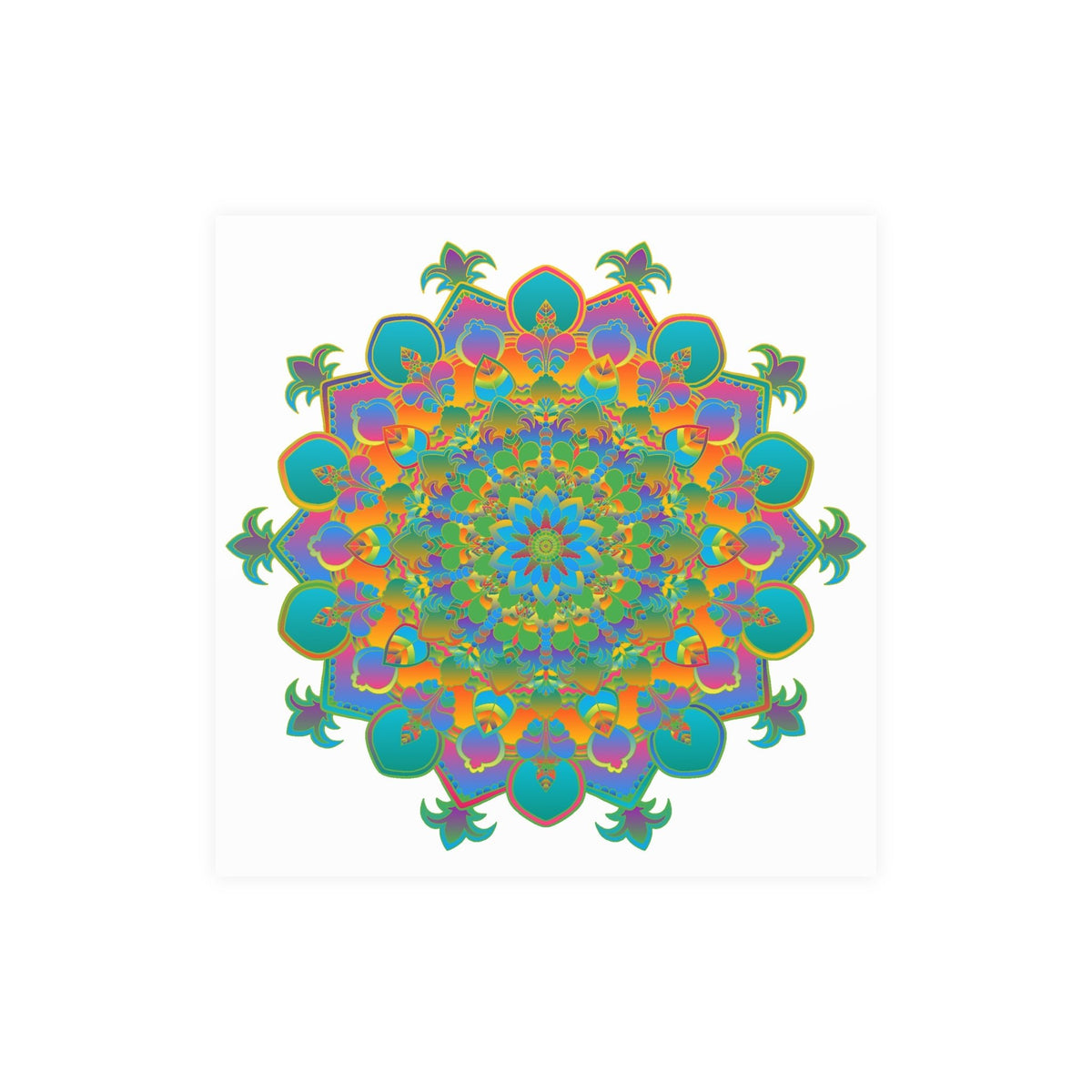 Vibrant Mandala Art Print - Colorful Geometric Design Poster - Blululi