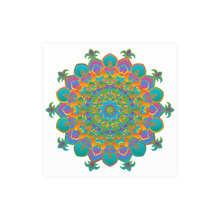 Vibrant Mandala Art Print - Colorful Geometric Design Poster - Blululi