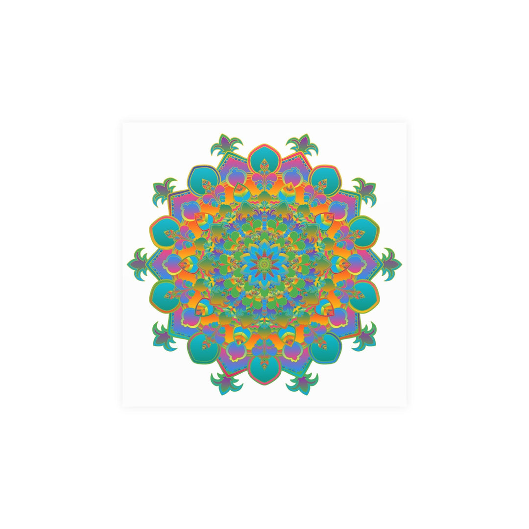 Vibrant Mandala Art Print - Colorful Geometric Design Poster - Blululi