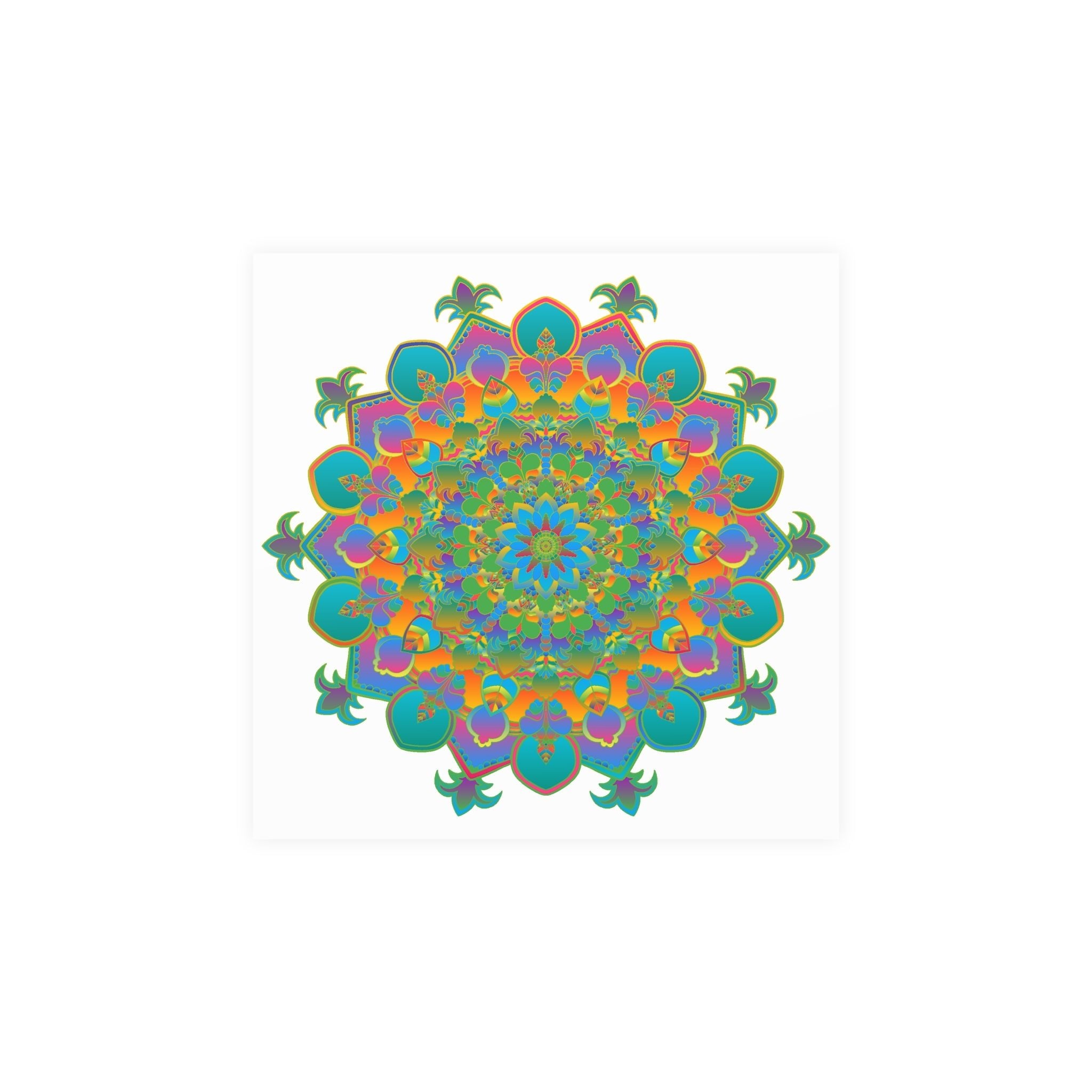 Vibrant Mandala Art Print - Colorful Geometric Design Poster - Blululi