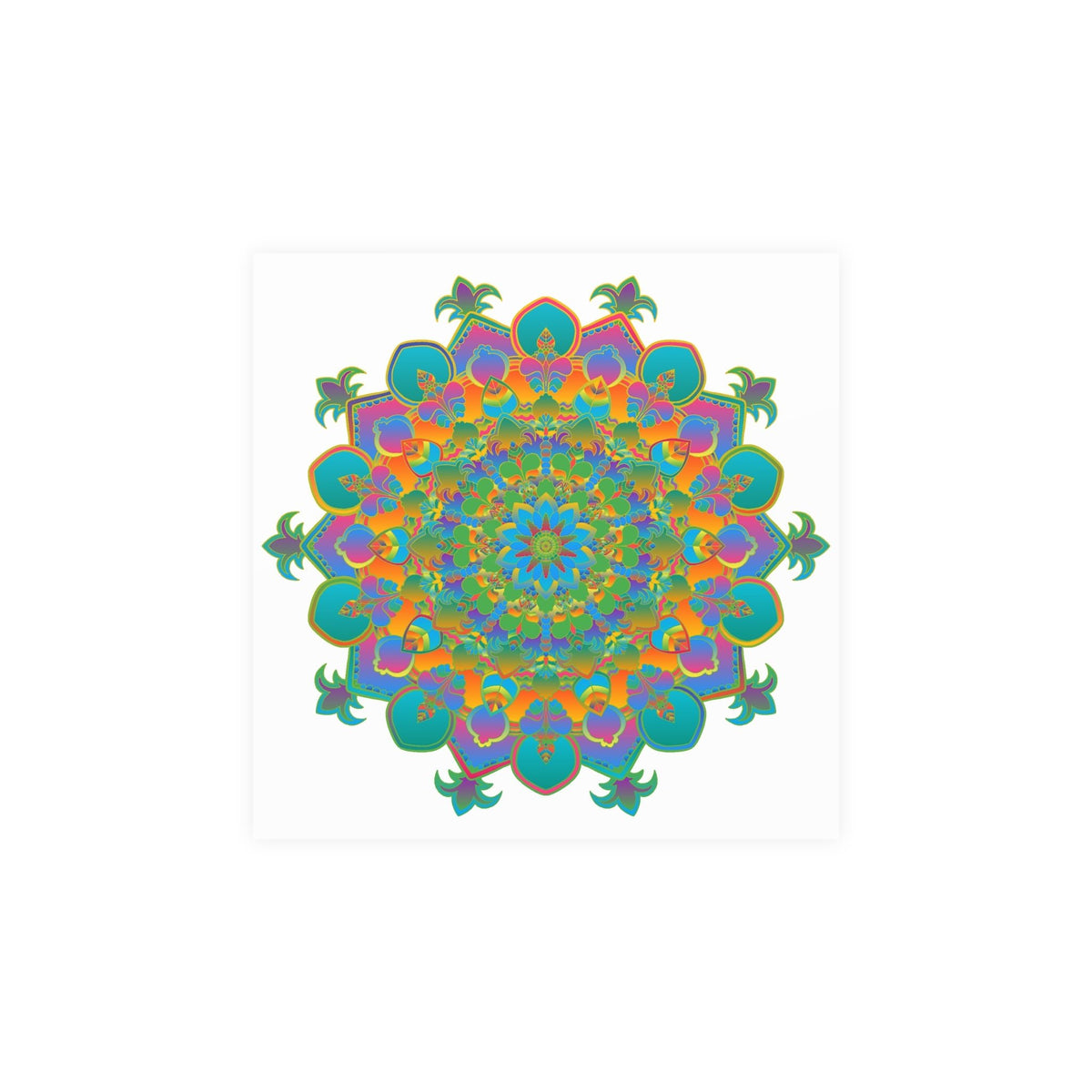 Vibrant Mandala Art Print - Colorful Geometric Design Poster - Blululi