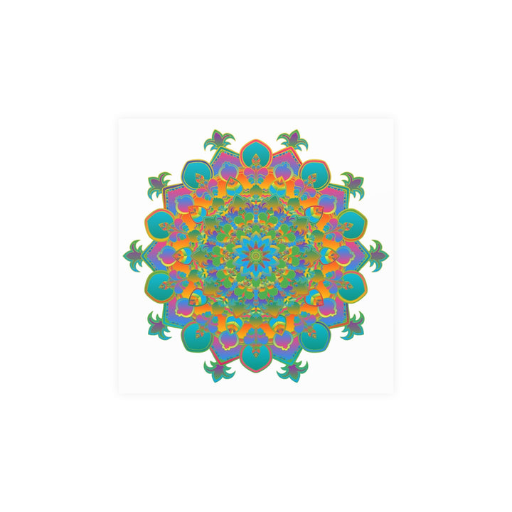 Vibrant Mandala Art Print - Colorful Geometric Design Poster - Blululi