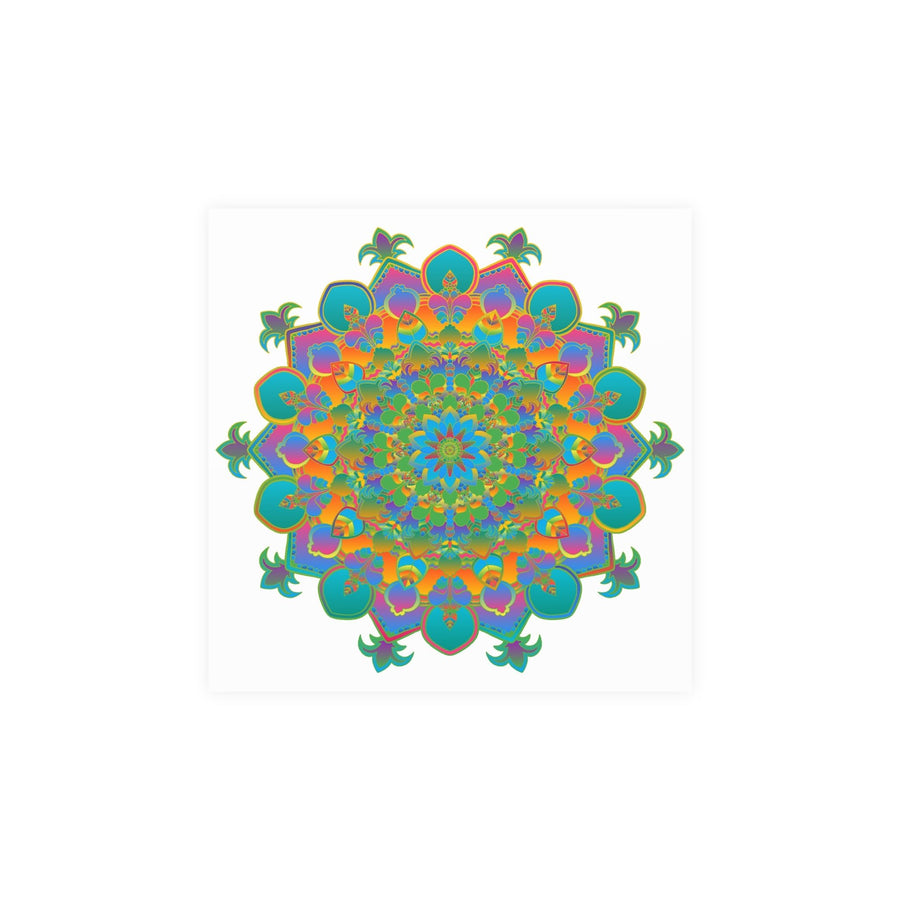 Vibrant Mandala Art Print - Colorful Geometric Design Poster - Blululi