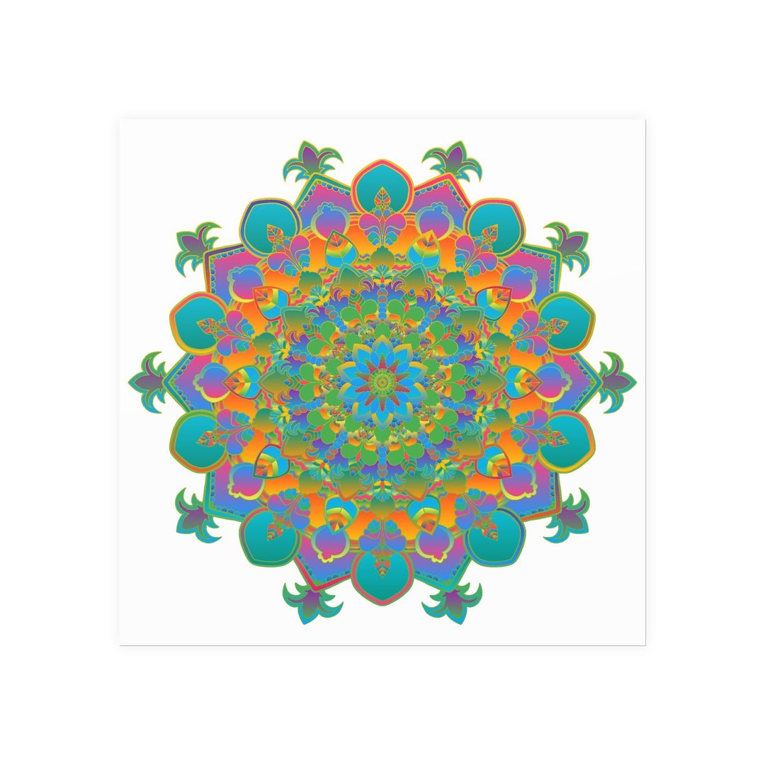 Vibrant Mandala Art Print - Colorful Geometric Design Poster - Blululi