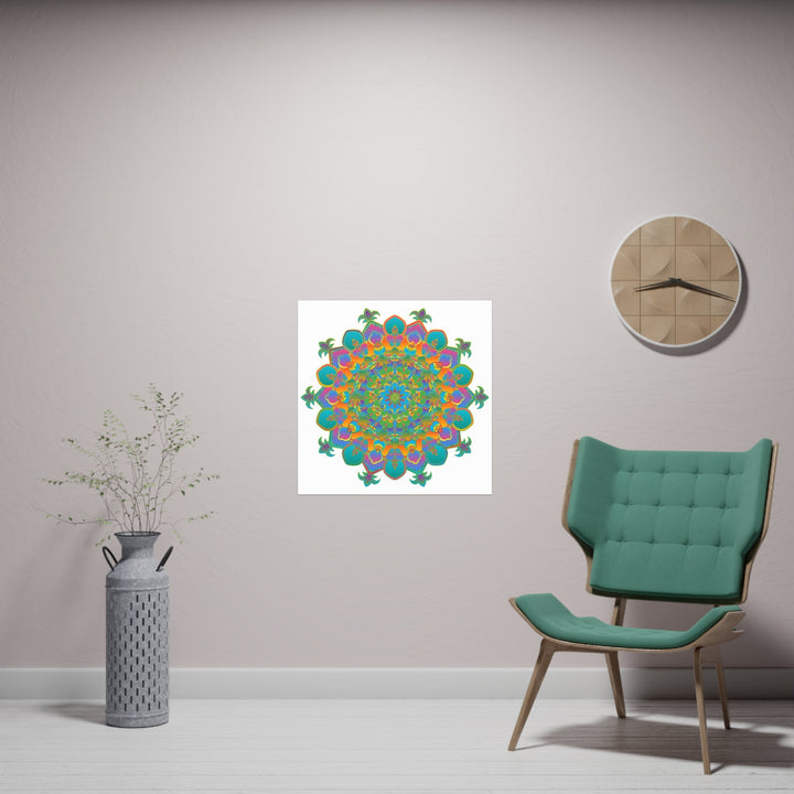 Vibrant Mandala Art Print - Colorful Geometric Design Poster - Blululi