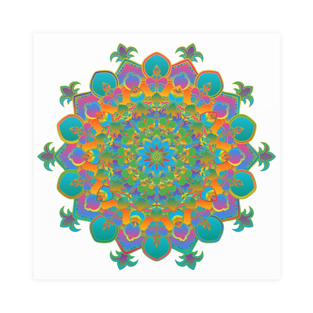 Vibrant Mandala Art Print - Colorful Geometric Design Poster - Blululi