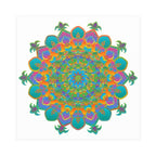 Vibrant Mandala Art Print - Colorful Geometric Design Poster - Blululi