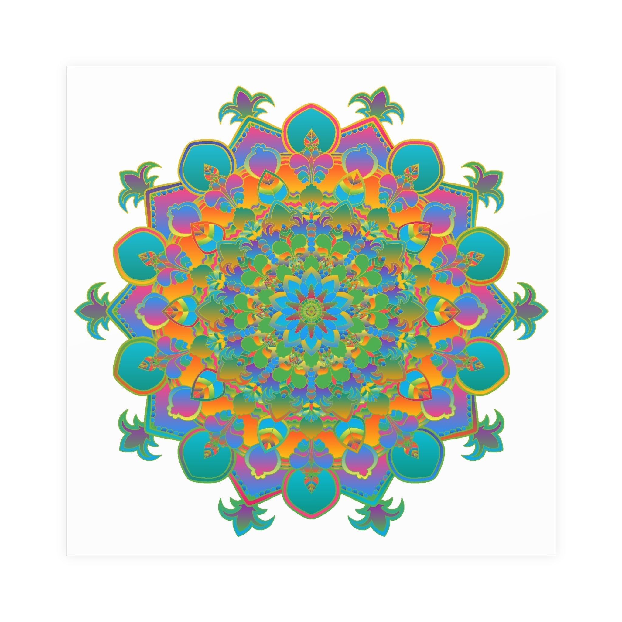 Vibrant Mandala Art Print - Colorful Geometric Design Poster - Blululi