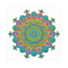 Vibrant Mandala Art Print - Colorful Geometric Design Poster - Blululi