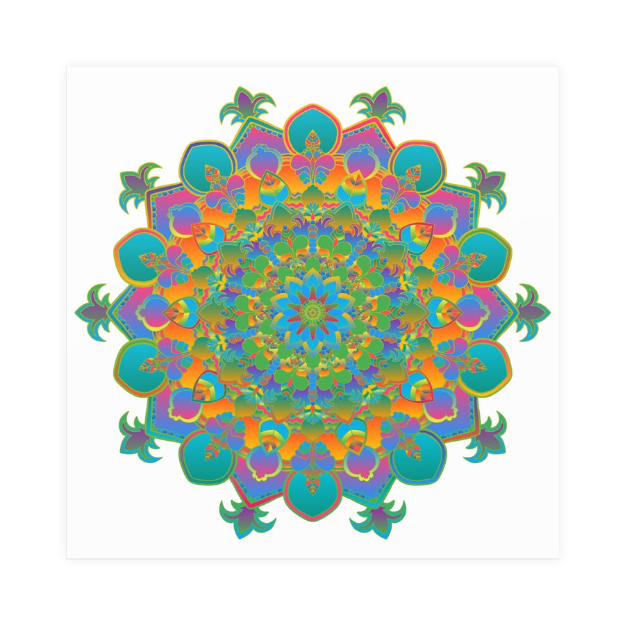 Vibrant Mandala Art Print - Colorful Geometric Design Poster - Blululi