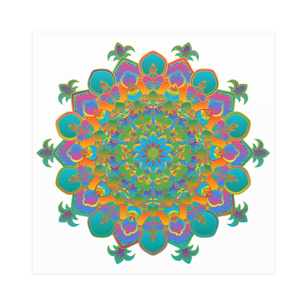 Vibrant Mandala Art Print - Colorful Geometric Design Poster - Blululi