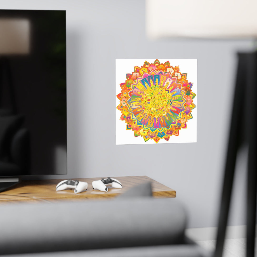 Vibrant Mandala Art Print - Colorful & Intricate Design Poster - Blululi