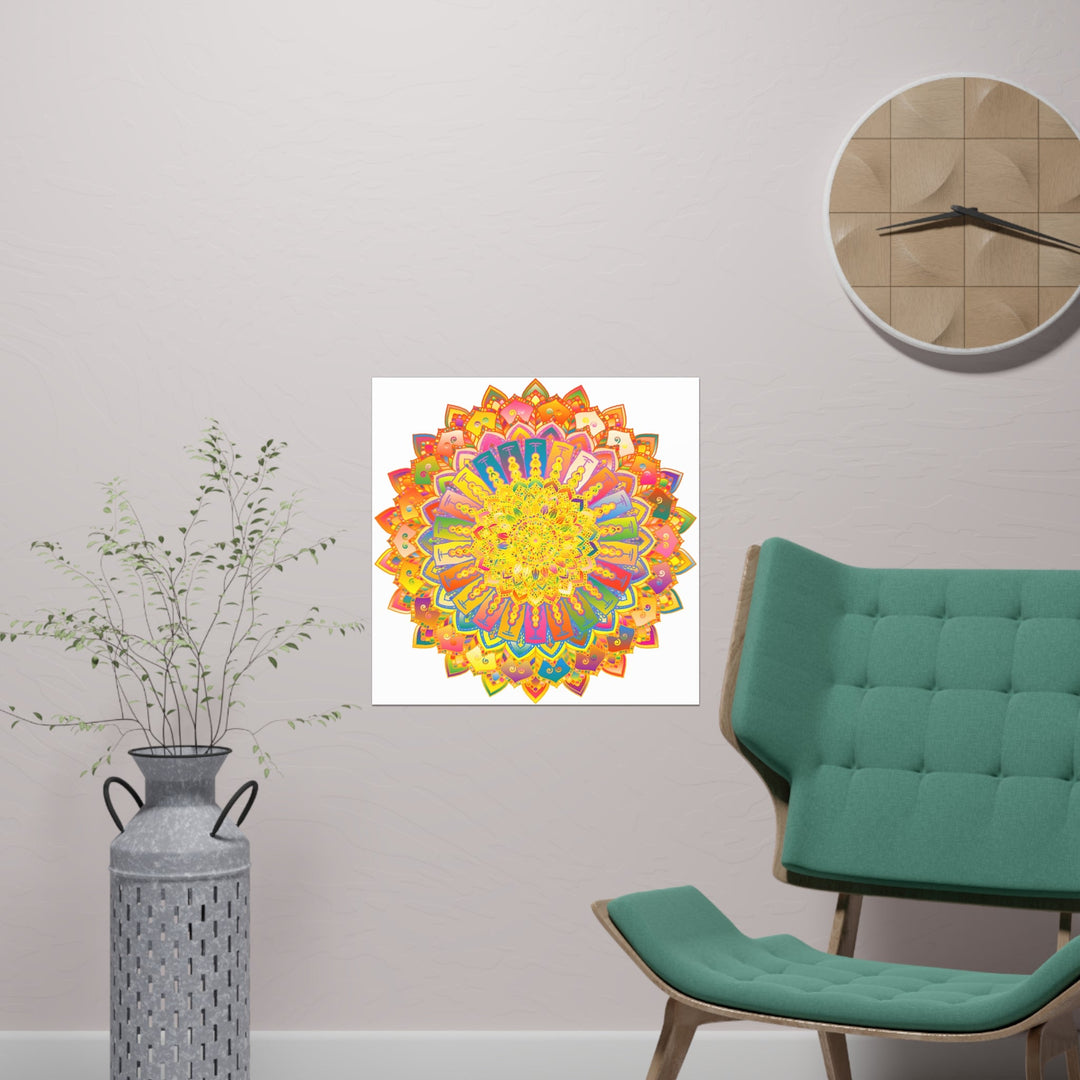 Vibrant Mandala Art Print - Colorful & Intricate Design Poster - Blululi