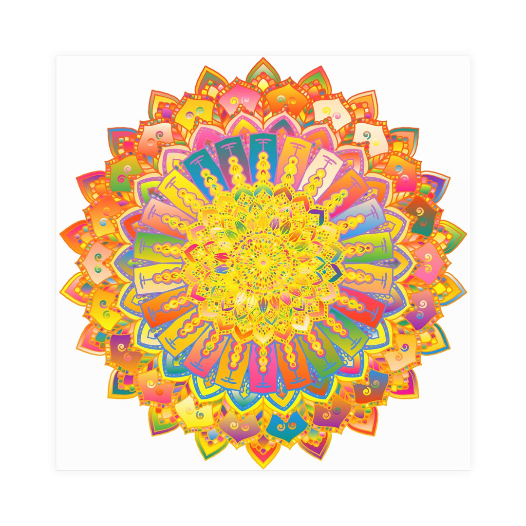 Vibrant Mandala Art Print - Colorful & Intricate Design Poster - Blululi