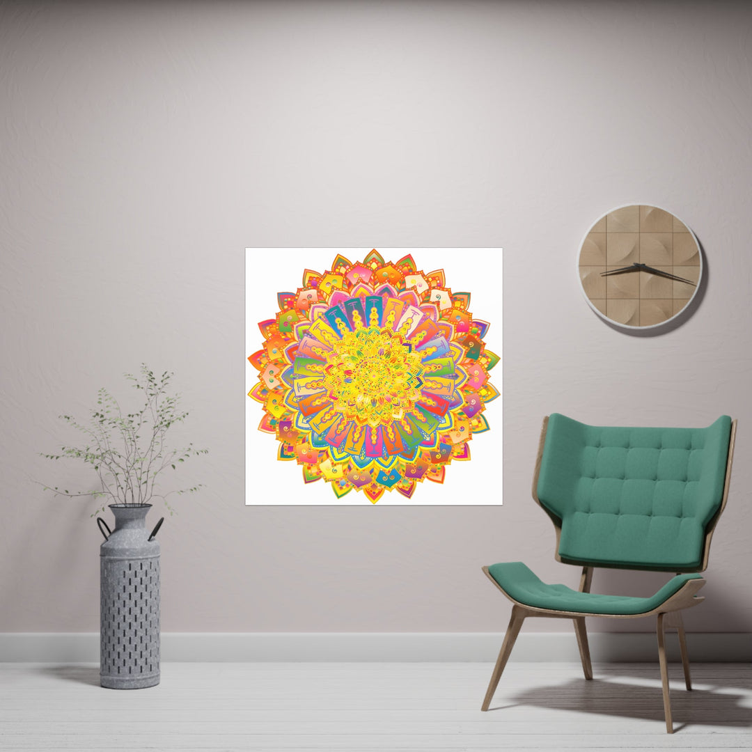 Vibrant Mandala Art Print - Colorful & Intricate Design Poster - Blululi