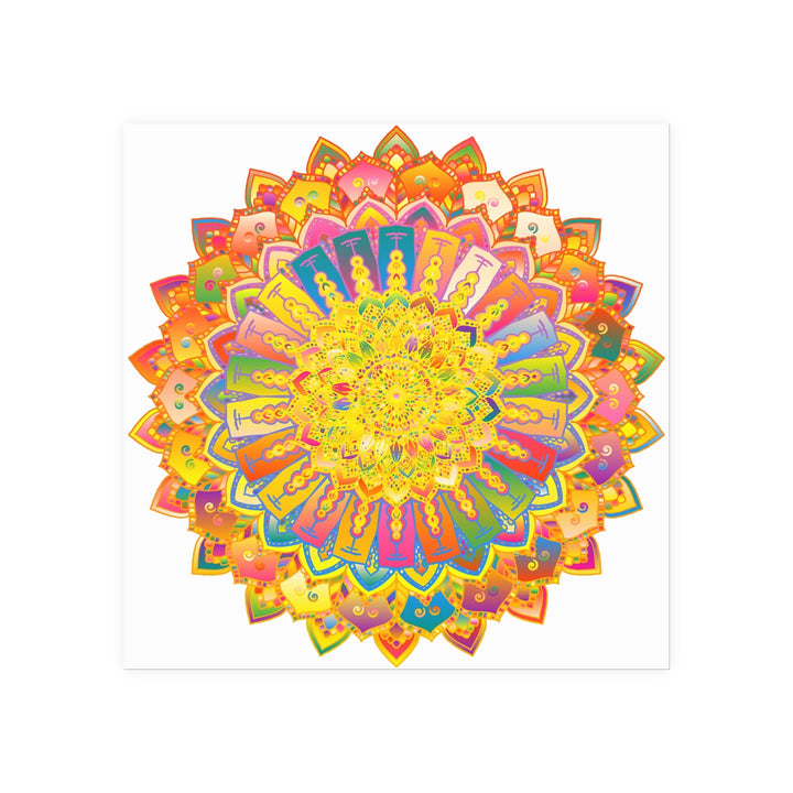 Vibrant Mandala Art Print - Colorful & Intricate Design Poster - Blululi