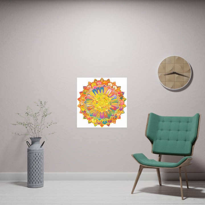 Vibrant Mandala Art Print - Colorful & Intricate Design Poster - Blululi