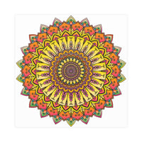 Vibrant Mandala Art Print - Colorful & Intricate Poster - Blululi