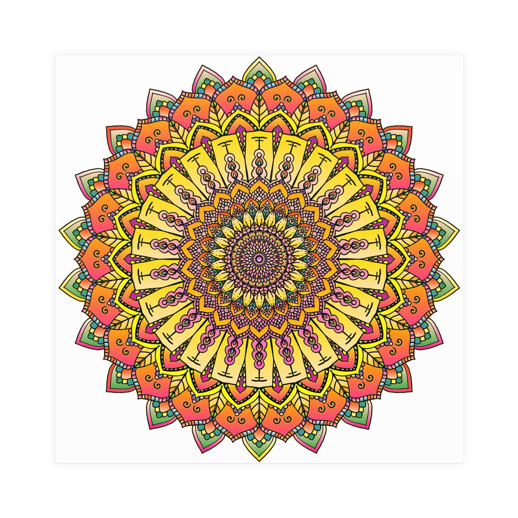 Vibrant Mandala Art Print - Colorful & Intricate Poster - Blululi