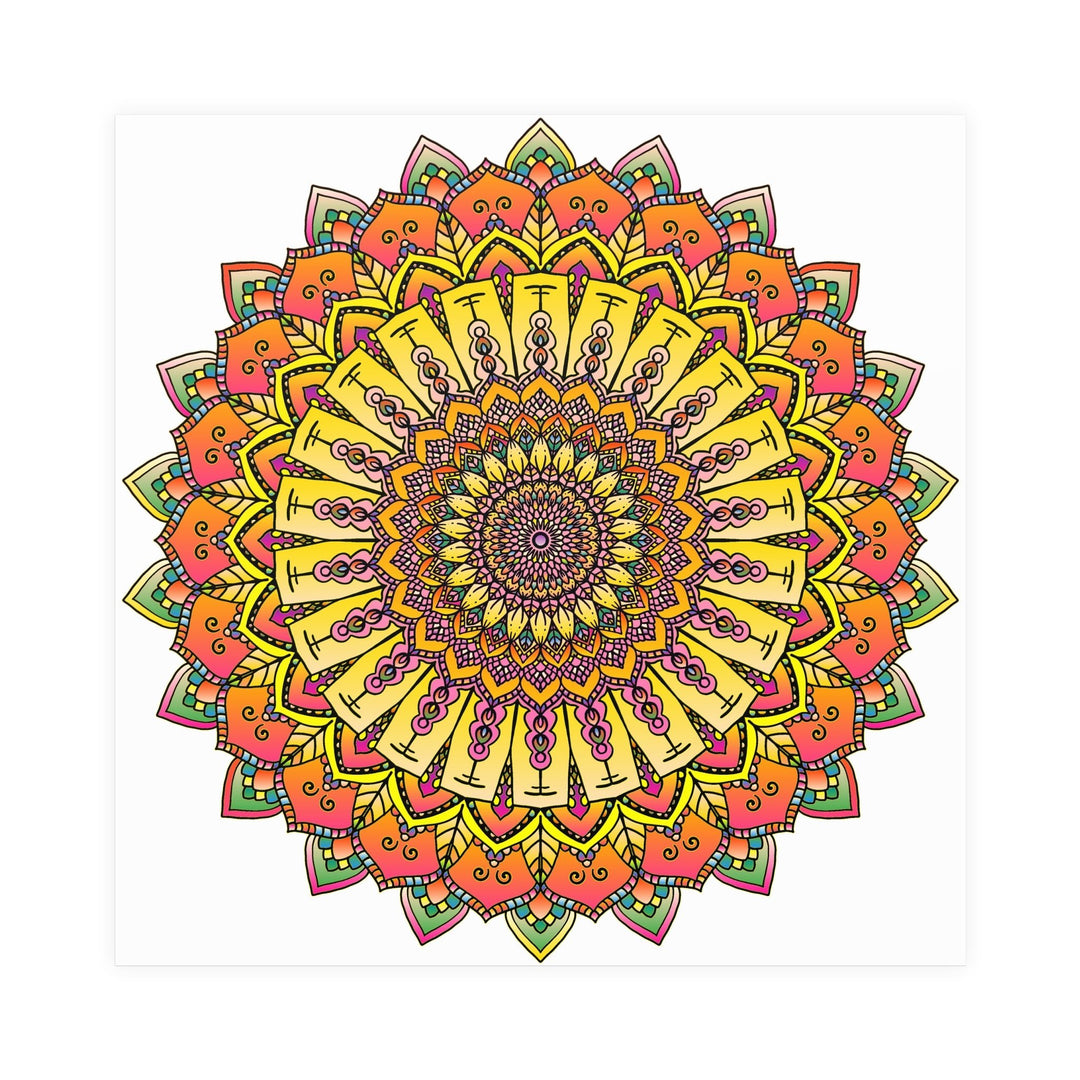 Vibrant Mandala Art Print - Colorful & Intricate Poster - Blululi