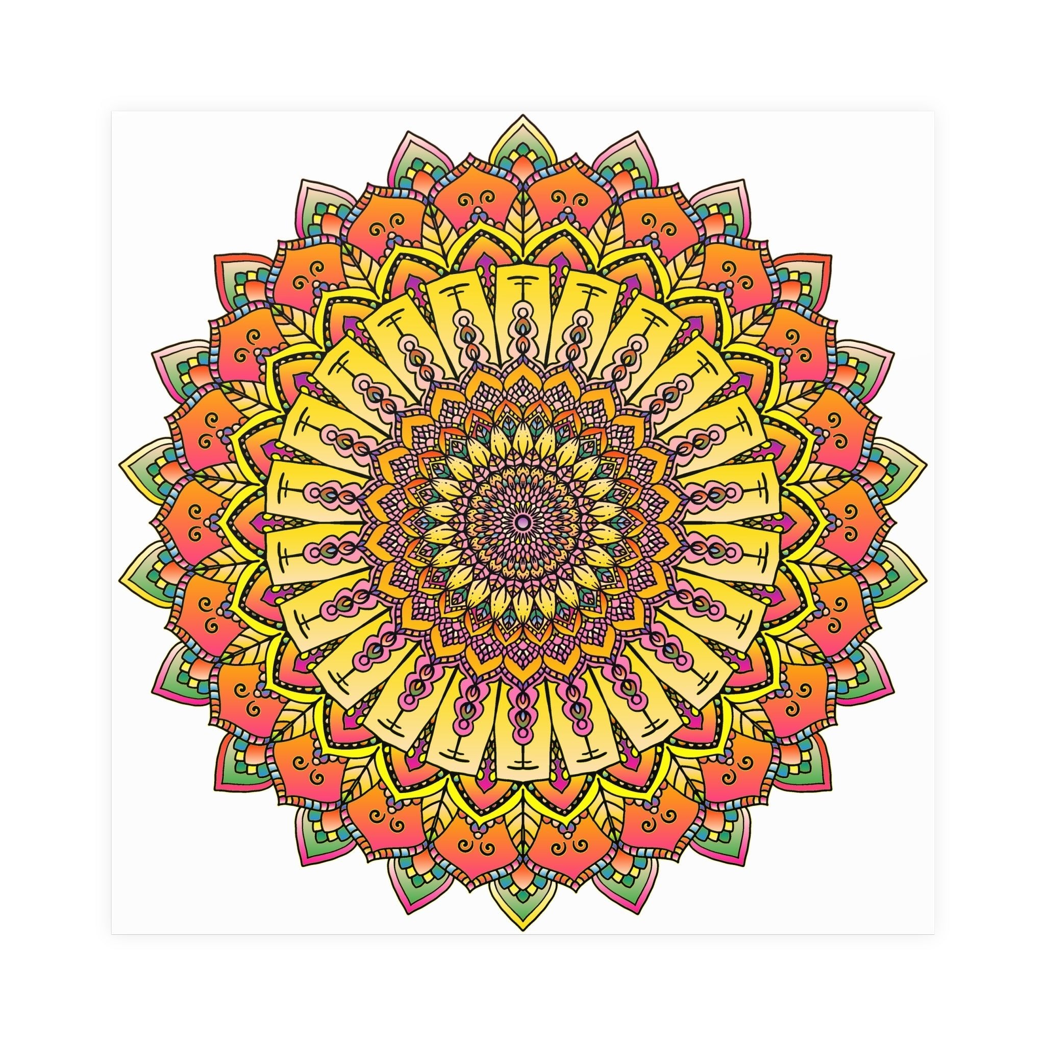 Vibrant Mandala Art Print - Colorful & Intricate Poster - Blululi