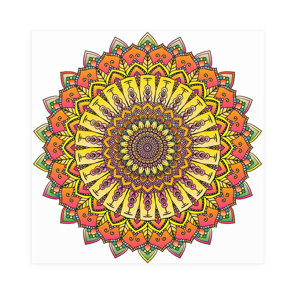 Vibrant Mandala Art Print - Colorful & Intricate Poster - Blululi