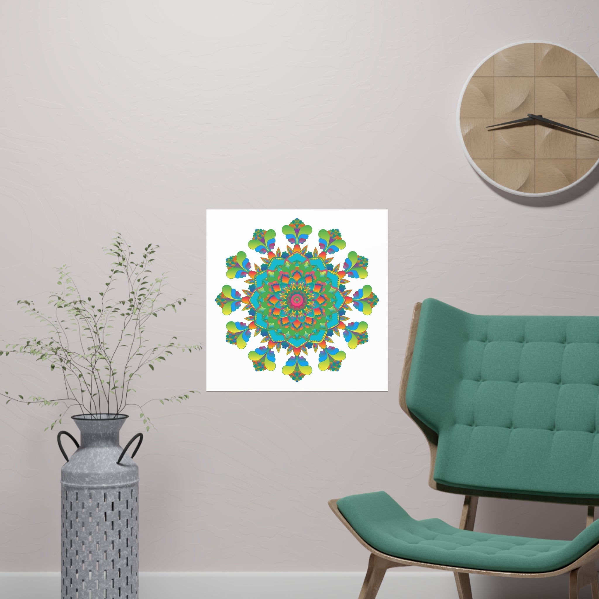 Vibrant Mandala Art Print - Colorful & Intricate Poster - Blululi